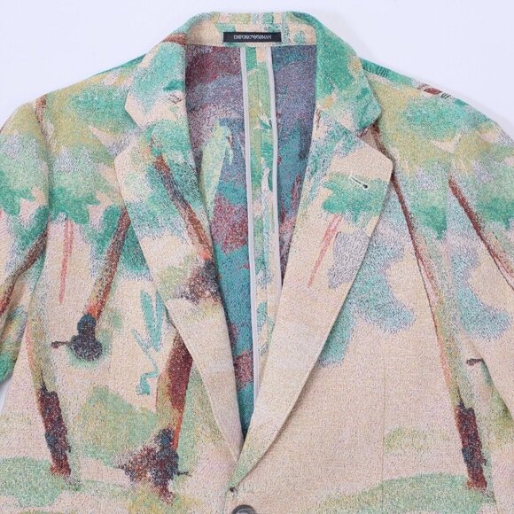 Emporio Armani jacket 48 US 38 tapestry with palm trees $895 blazer - Picture 7 of 10